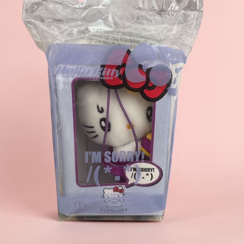 HELLO KITTY McDonalds Plush Charm Kitty@Messenger Series 2008 NWT I'M SORRY!